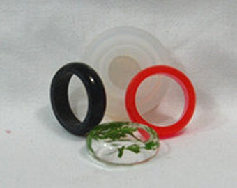 Clear Silicone MOLD, Transparent MOLD: Circle Convex ring -- US Sizes 5.5, 6.5, 7.5, 9 #RM005