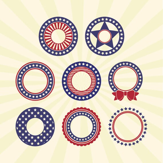 Download 4th of July SVG Monogram Frame 4th of ps png Silhouette