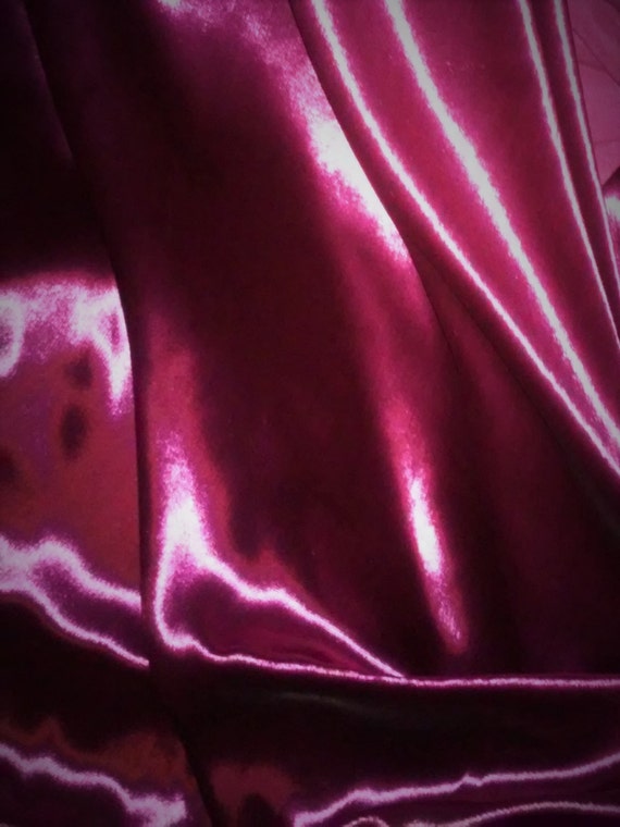 Berry Silk Velvet Fabric by the Yard or Meter Luxurious Long