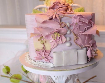 fake faux cake mauve wedding topper "Velda"