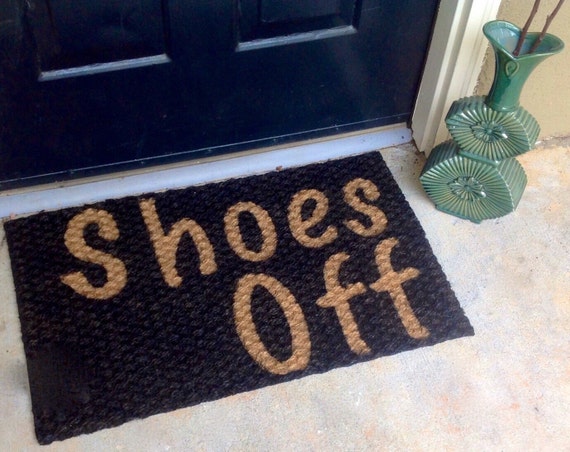 SHOES OFF DOORMAT / just listed /personalized by
