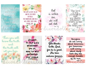 Bible verse notes. Lunchbox cards. Instant download printable PDF. 24 ...