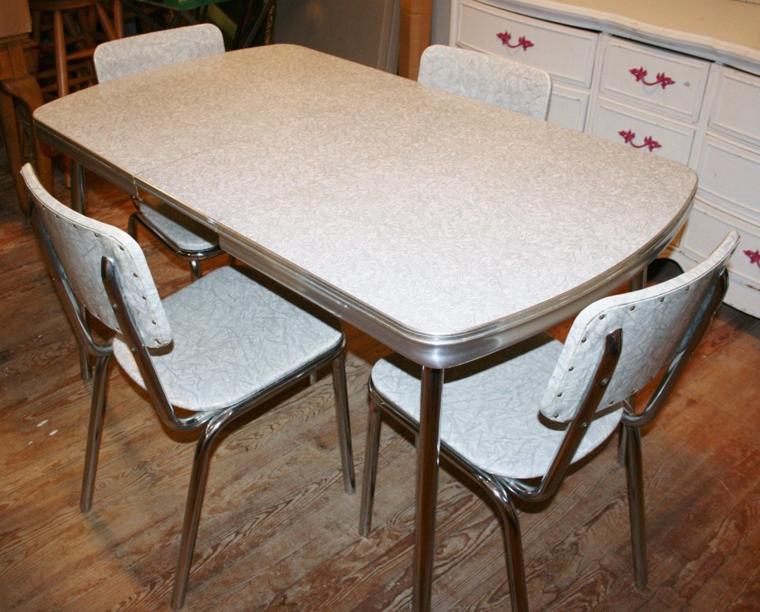 1950s kitchen table chrome and formica