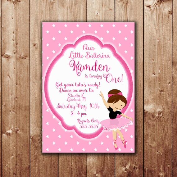 Items similar to Ballerina | Ballet | Dance | Birthday Invitation on Etsy