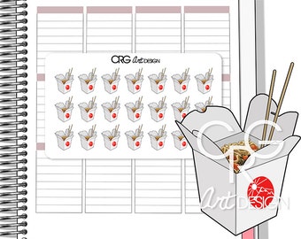 Chinese Takeout Stickers | Planner Erin Condren Plum Planner Filofax Sticker