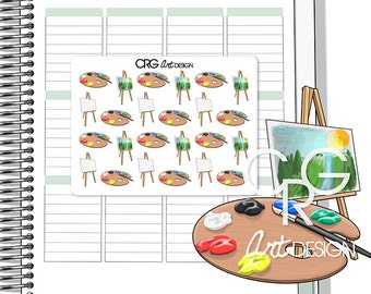 Painting Pallet | Planner Erin Condren Plum Planner Filofax Sticker