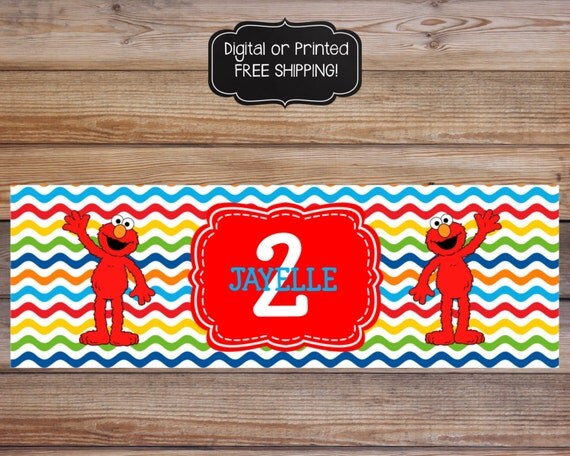 Elmo Water Bottle Labels Elmo Labels Elmo by PartyOnInvites