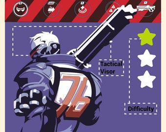 Overwatch Poster/Print: Soldier 76 Infographic