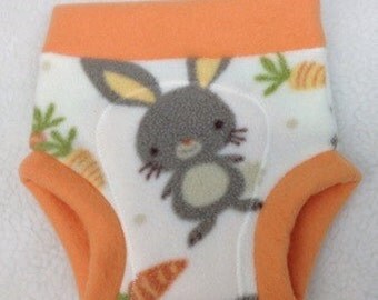 Fleece Soaker Cloth Diaper Cover - Bunny