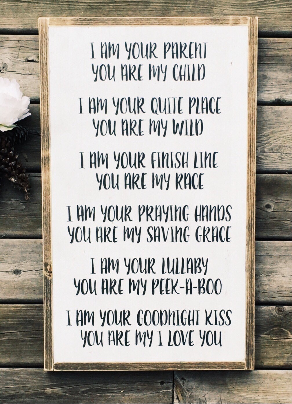 I am your parent you are my child framed wood sign/Childrens