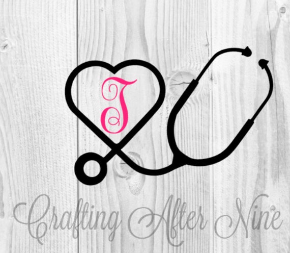 RN Lpn Nurse Stethoscope Frame SVG DIY Vinyl Decal