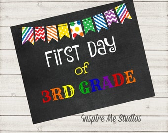 3rd grade sign | Etsy