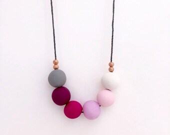 Polymer clay necklace, beaded necklace, statement necklace