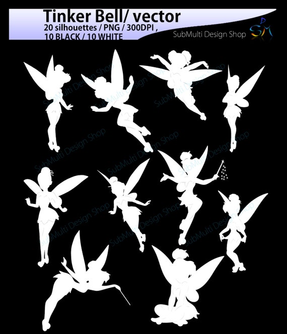 Download 10B + 10W Tinker bell / tinker bell silhouette / tinker ...
