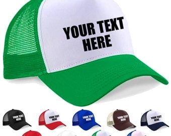 Trucker Cap, Personalised, Custom printed half mesh snapback cap trucker cap