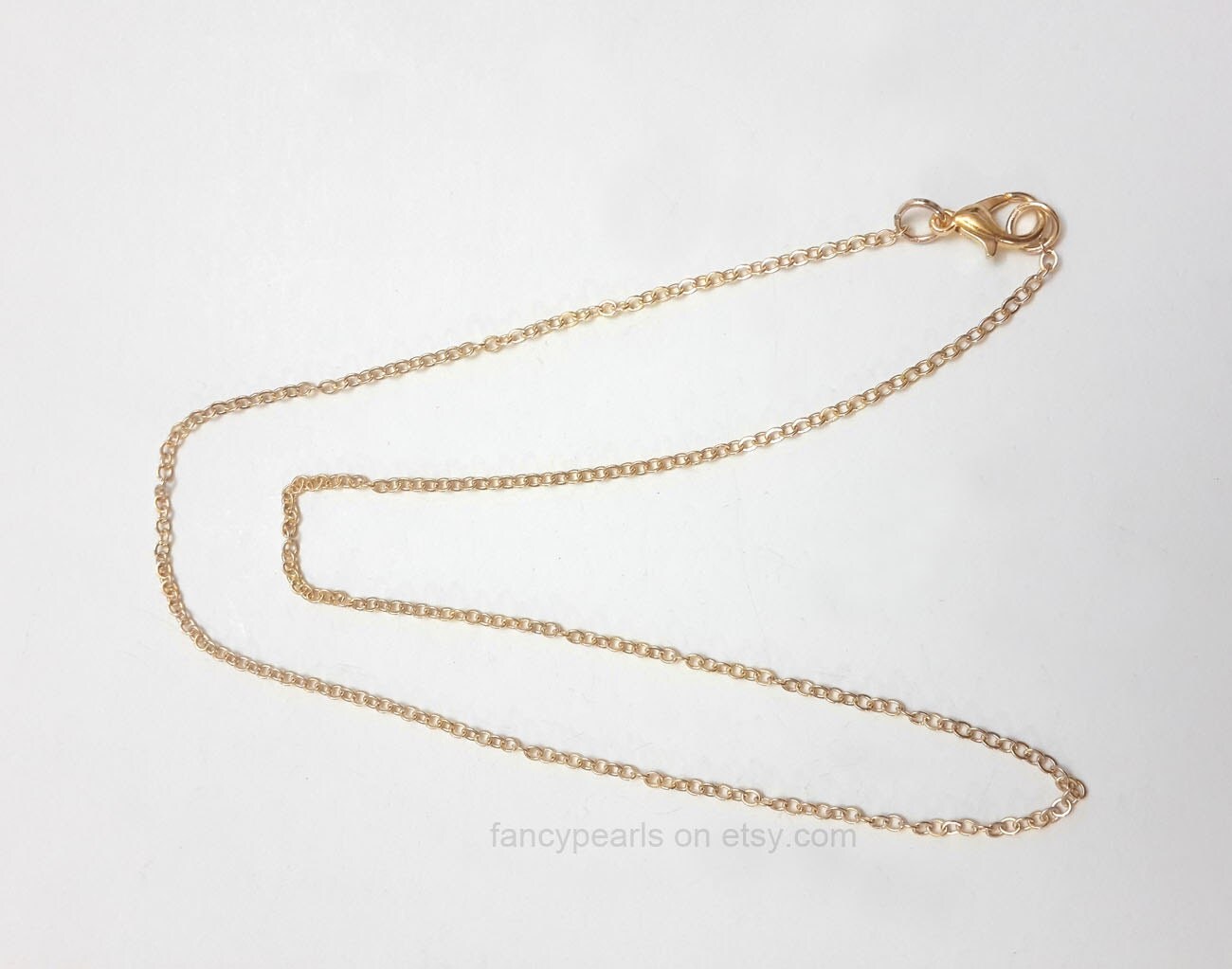 2 rolo 15 inch gold chain finished necklace lobster claw