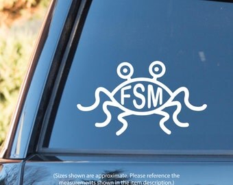 Flying Spaghetti Monster FSM - Cut Vinyl Window Decal