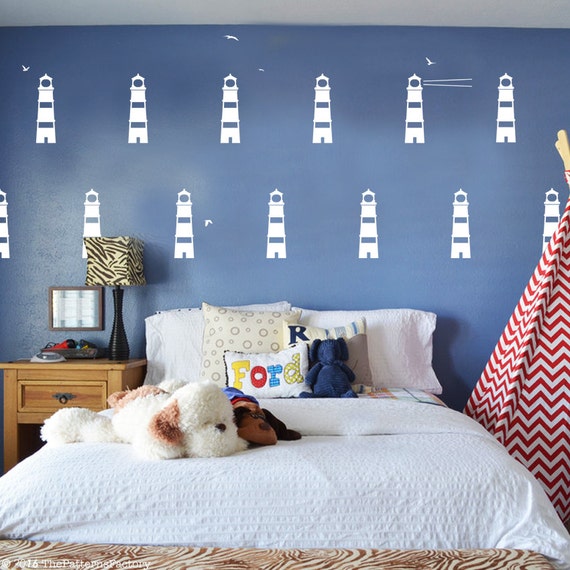 Leuchtturm wand aufkleber / kinderzimmer von thepatternsfactory