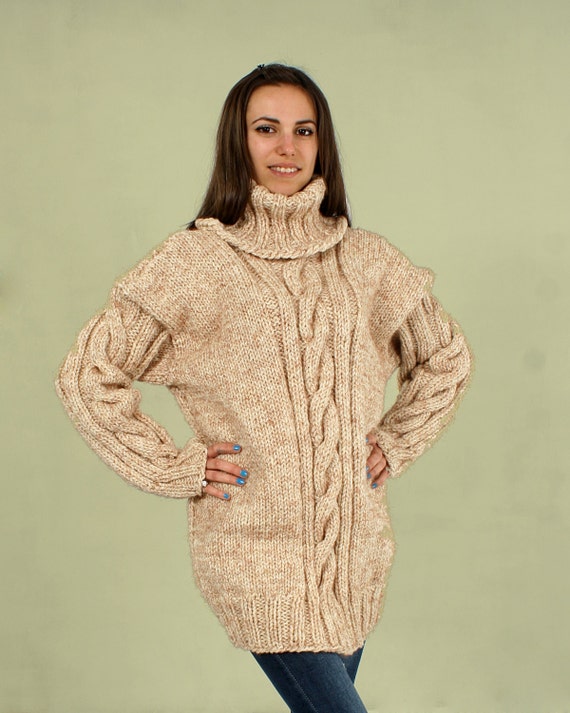 BeigeReady hand-knit very thick collar sweater unisex