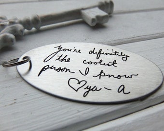 Handwritten Key Chain, Your Handwriting keychain - or font, personalized key chain, keychain for him, keychain for her, personalized, Christ