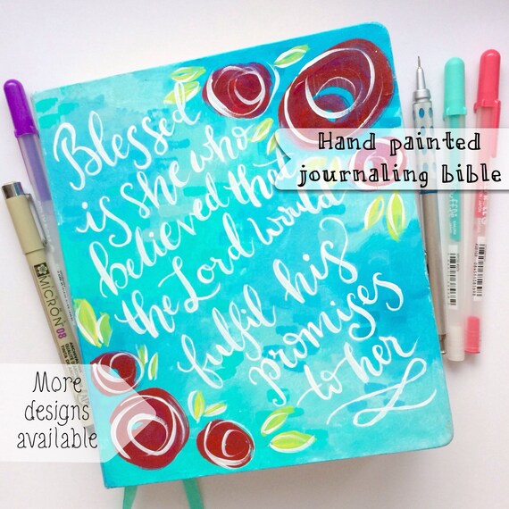 Journaling Bible Hand Painted Cover Hand by LoveLetteredByBekki