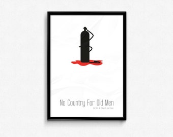 No Country For Old Men Minimalist Movie Poster, Ethan & Joel Coen Movie Poster - English and French Version