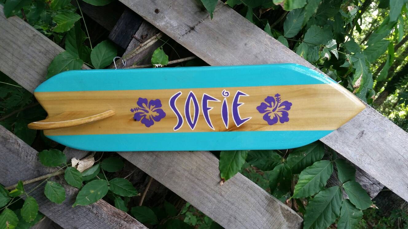 Surfboard name plate Surfboard sign surfboard decor custom