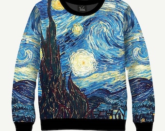 Starry Night By Vincent Van Gogh - Men's Women's Sweatshirt | Sweater - XS, S, M, L, XL, 2XL, 3XL, 4XL, 5XL