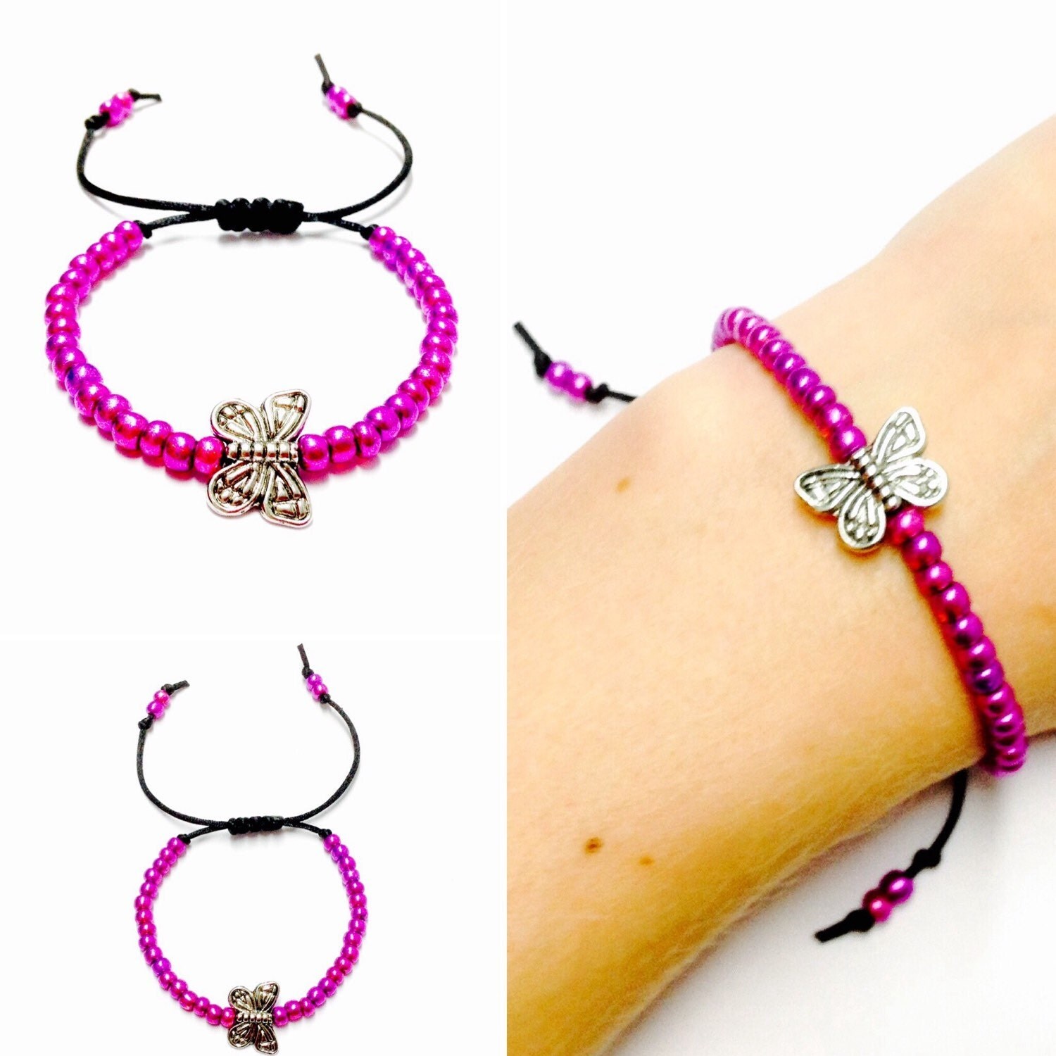 Butterfly Bracelet Beaded Butterfly Bracelet Womens