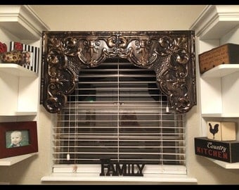 Tin ceiling tile cornice tin ceiling tile valance vintage tin 38-48"