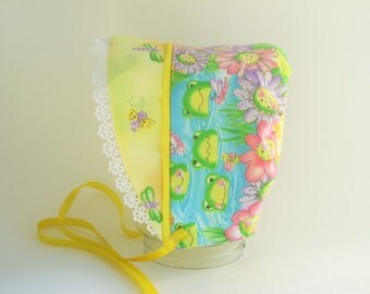 Sunshine bonnet happy frog hat smiling flower cap baby girl easter hat you are my sunshine baby bonnet easter spring hat newborn spring hat