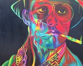 Pop Art Painting - Custom Pop Art - Surreal Pop Art - Oil Painting Fear & Loathing - Raoul Duke Painting