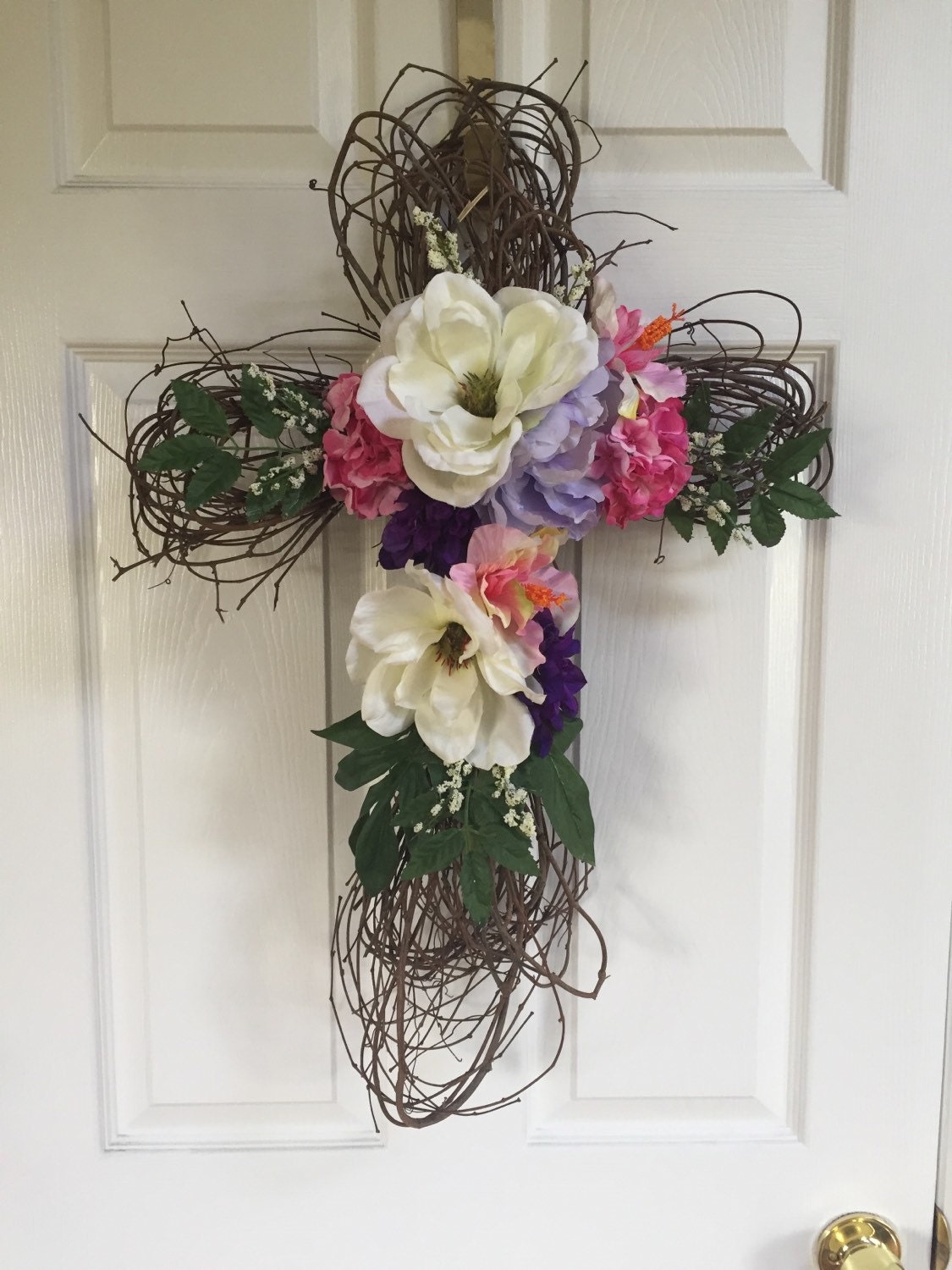 Cross grapevine wreath by KaylansKraftKorner on Etsy