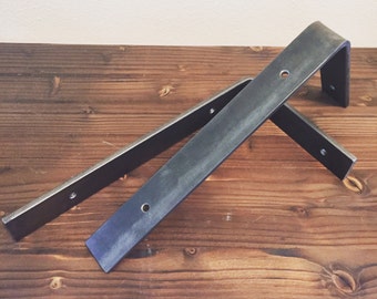 Sale! Shelf Brackets, 2PC Set, Metal, Handmade, Corbel, Steel, Simple, Open Shelving, Metal Shelf Brackets, Iron Shelf Brackets