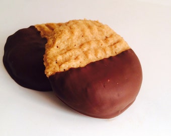 Peanut Butter Cookies, Chocolate Dipped Peanut Butter Cookies, Gluten Free, Low Sugar, High Protein, Natural Ingredients