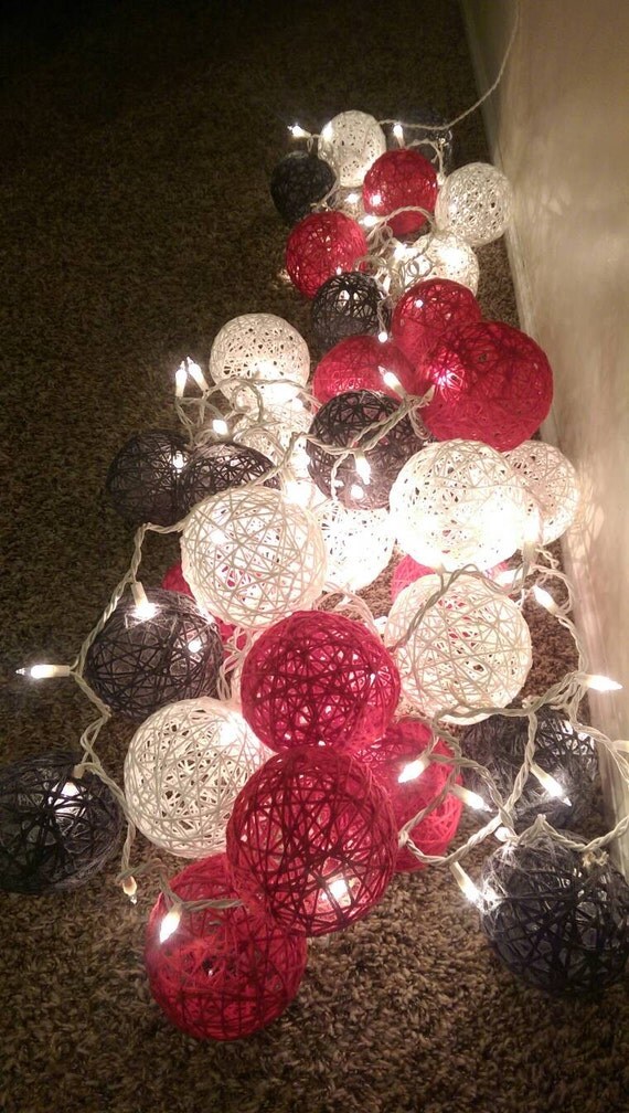 OSU Themed Yarn Ball Lights by OnceUponAStrand on Etsy