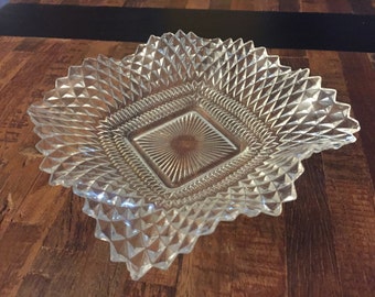 Vintage Crystal Cut Glass Candy Dish