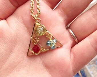 Legend of Zelda Spiritual Stones and Triforce Necklace
