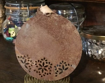 Distressed Metal Christmas Ornament