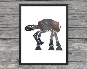 AT-AT Poster at-at Print Star Wars at-at Art at-at Outline Star Wars Art Star Wars Print Outer Space Art Galaxy Art Nebula Art Download