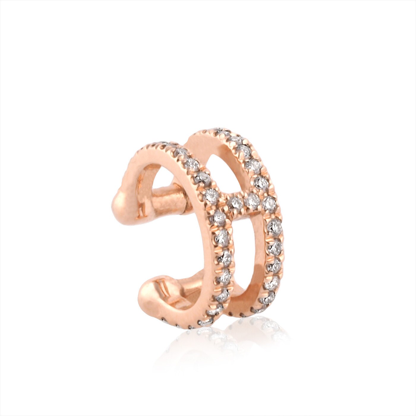 H ear cuff H earrings diamond ear cuff rose gold no