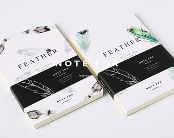 Feather notebook, Minimalist blank Notebook, Journal, Planner, Journal Insert, Planner Insert