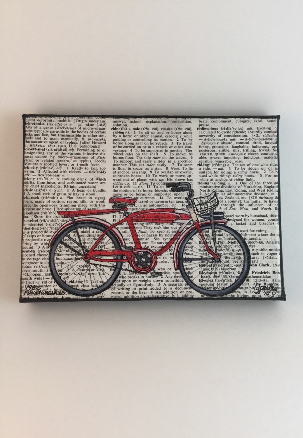 Bicycle Ride Dictionary Art by ALifeDefined on Etsy