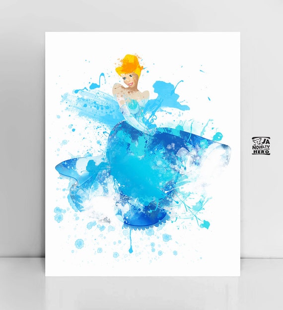 Cinderella Princess Disney Watercolor Cinderella Art