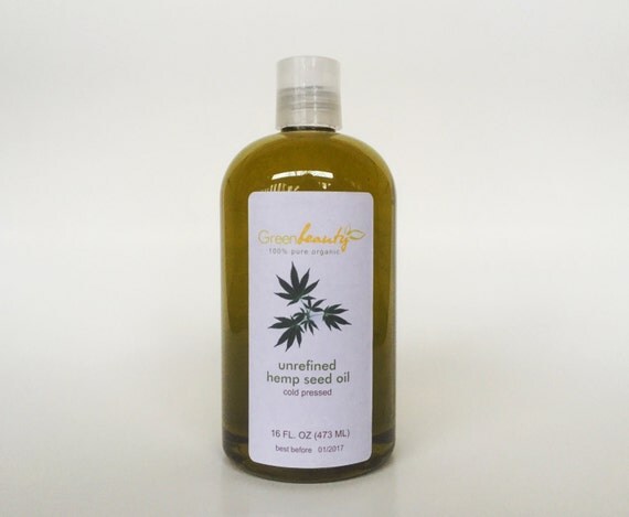 Hemp Seed Oil Unrefined Carrier Cold Pressed By Greenbeautyandco 1472