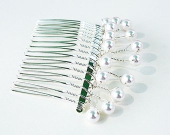 Wedding hair comb Pearl White swarovski crystal accessory bridal hair accessories handmade french