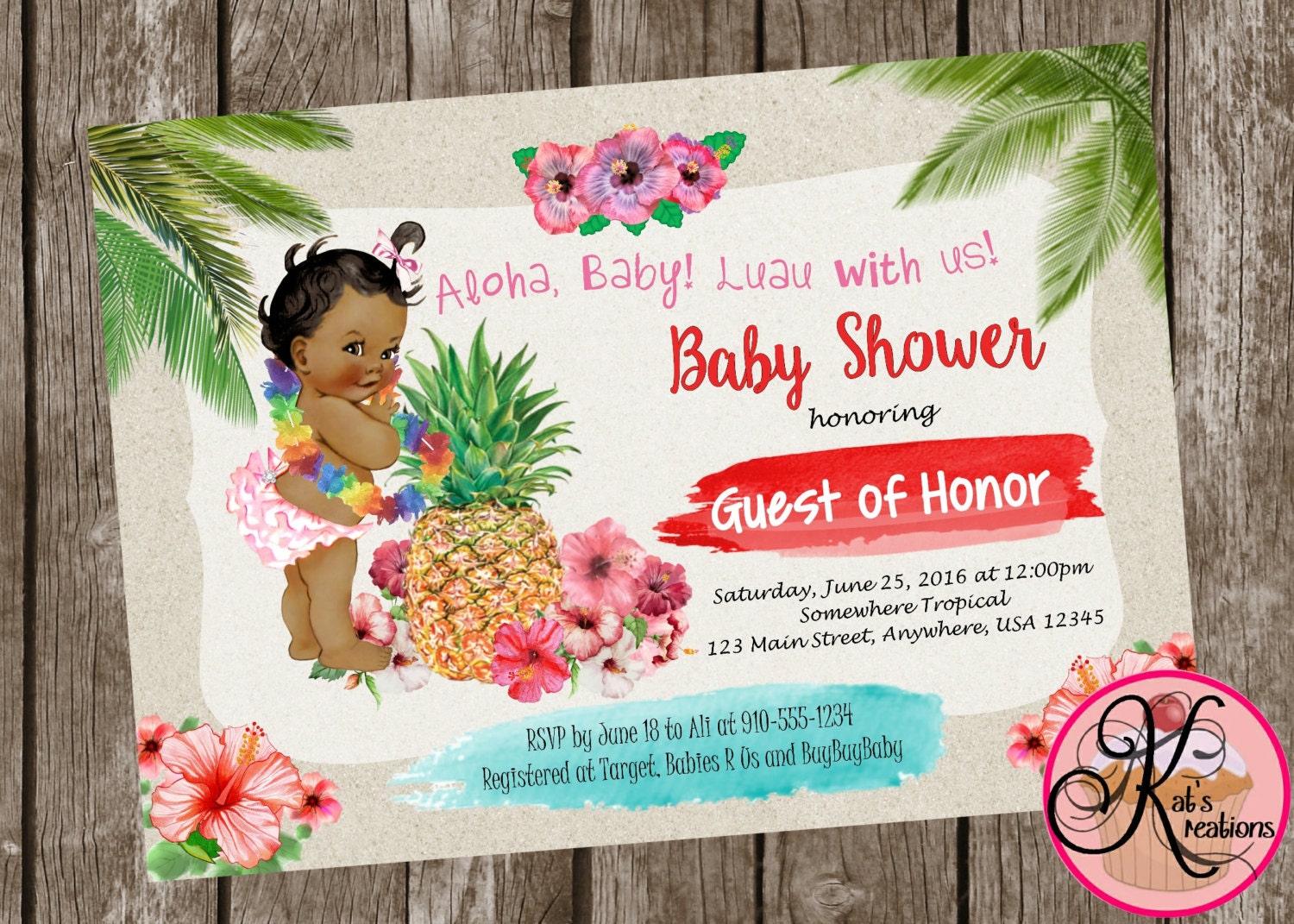 Free Printable Luau Baby Shower Invitations 6