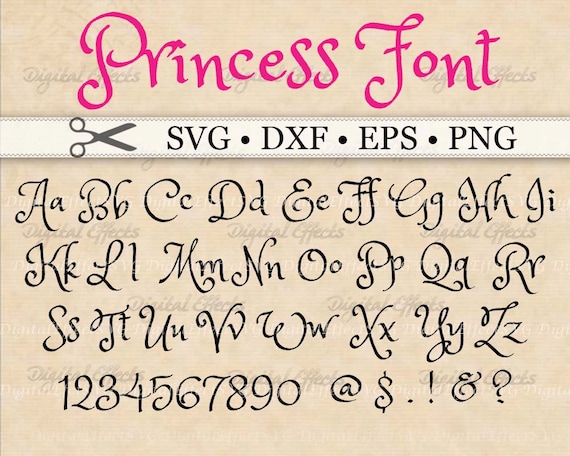 Download PRINCESS Font Monogram Svg Dxf Eps Png Brush Font
