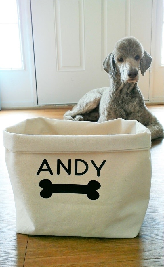 Dog storage basket Fabric storage bin Pet by Modestlivingdesign