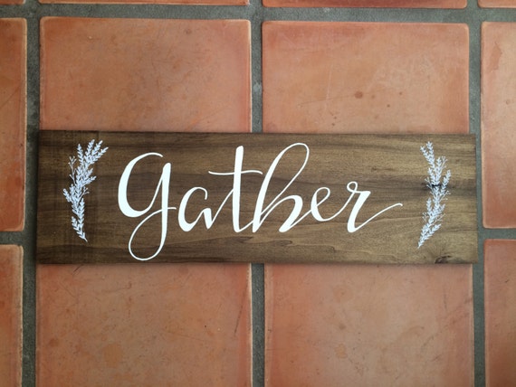 gather dining room sign